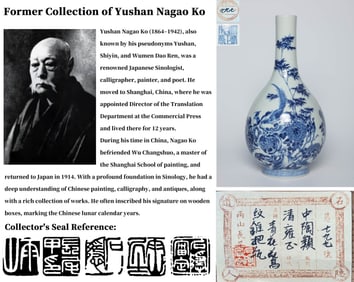 A BLUE AND WHITE 'FLOWER AND BIRD' BOTTLE VASE