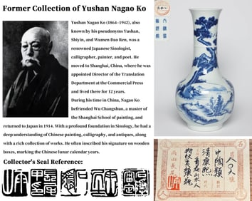 A BLUE AND WHITE 'LANDSCAPE' BOTTLE VASE