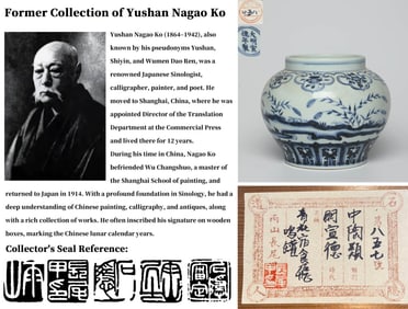 A BLUE AND WHITE 'GOOSE' JAR