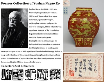 AN IRON-RED AND YELLOW-ENAMELED 'DRAGON' SQUARE VASE, ZUN