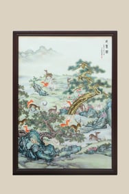 A 'DEERS' PORCELAIN PANEL PAINTINGS