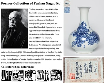 A BLUE AND WHITE 'FLOWER AND BIRD' VASE, BIQIPING, WANG BU