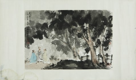 ATTRIBUTED TO FU BAOSHI (1904-1965), THREE SCHOLARS