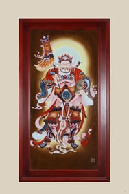 A 'GUARD' PORCELAIN PANEL PAINTING