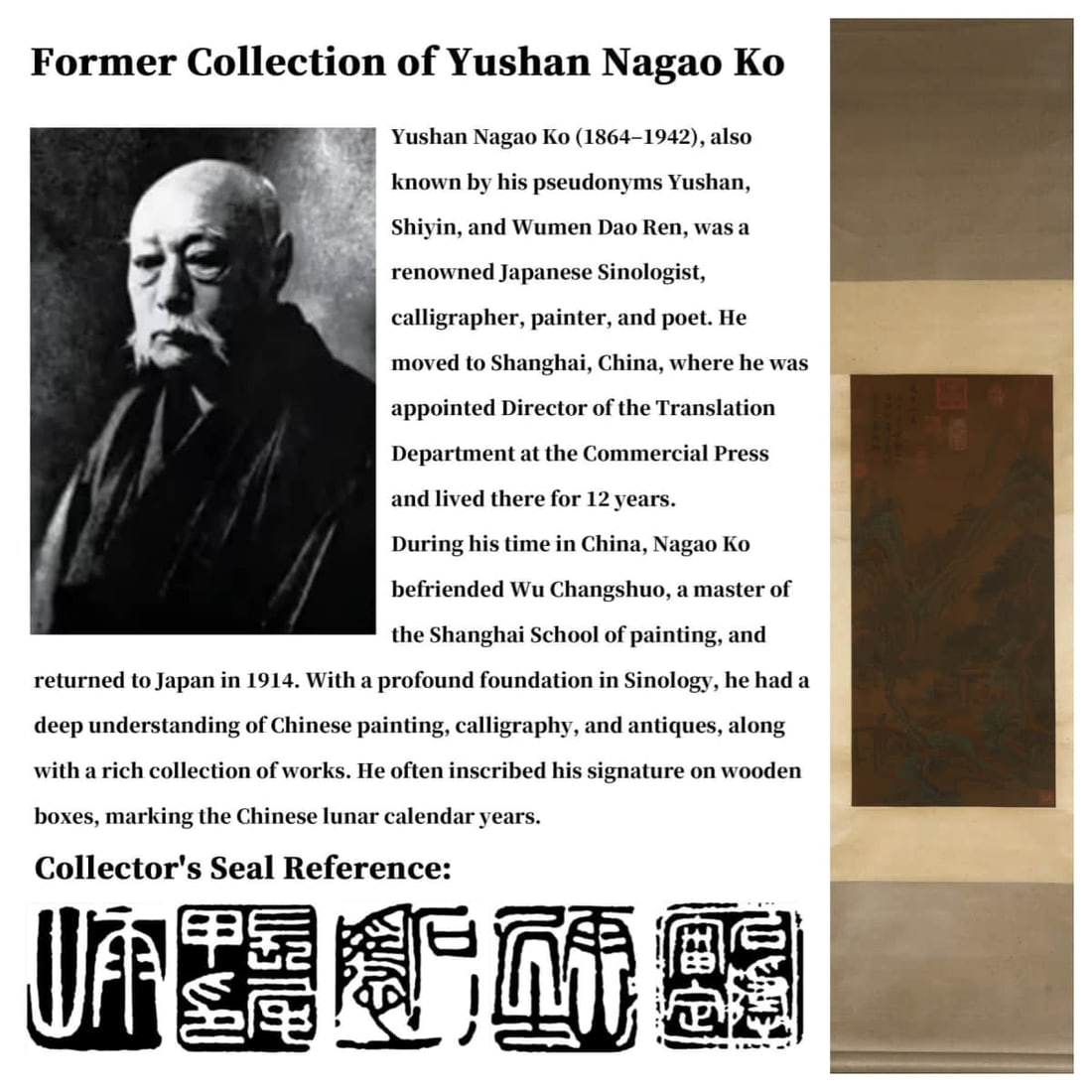 ATTRIBUTED TO WANG MENG, LANDSCAPE: ATTRIBUTED TO WANG MENG, LANDSCAPE Ink and color on silk, hanging scroll. Dimensions: 82 cm (32.28 in.) x 38 cm (14.96 in.). All measurements are approximate. Condition: Nature aging. Any condition st