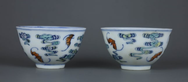 A DOUCAI 'FORTUNE AND SHOU' CUP
