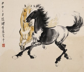 XU BEIHONG (1895–1953), ATTRIBUTED TO, TWIN HORSES