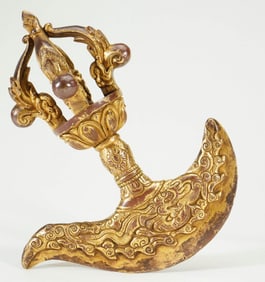 GILDED BRONZE VAJRA RITUAL IMPLEMENT