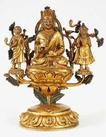 GILDED BRONZE PADMASAMBHAVA STATUE