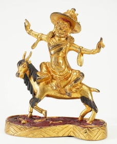 GILDED BRONZE HORSE KING VAJRA STATUE