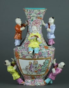 A FAMILLE-ROSE 'MILLEFLEURS' VASE
