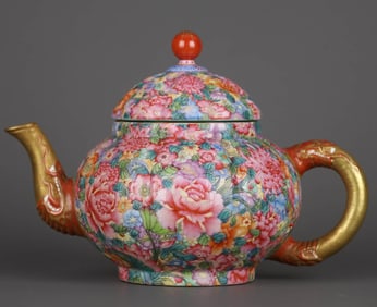 A FALANGCAI 'FLORAL' TEAPOT