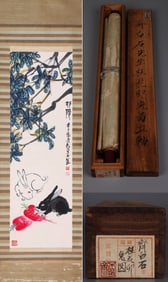 QI BAISHI (1864–1957), ATTRIBUTED TO, OSMANTHUS AND RABBIT