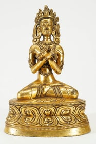 GILDED BRONZE VAJRADHARA STATUE