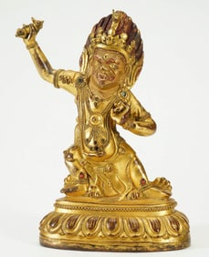 GILDED BRONZE VAJRAPANI STATUE