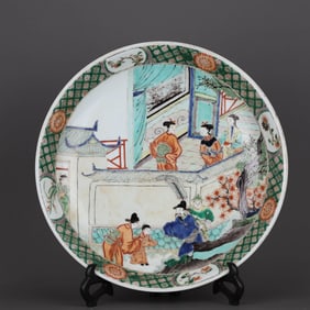 A WUCAI 'FIGURAL' DISH