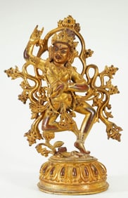 GILDED BRONZE SHENGLE VAJRA STATUE