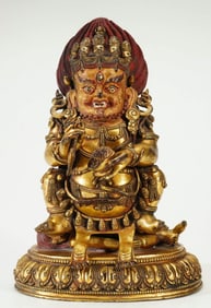 GILDED BRONZE MAHAKALA STATUE