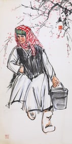 HUANG ZHOU (1925–1997), ATTRIBUTED TO, DRAWING WATER