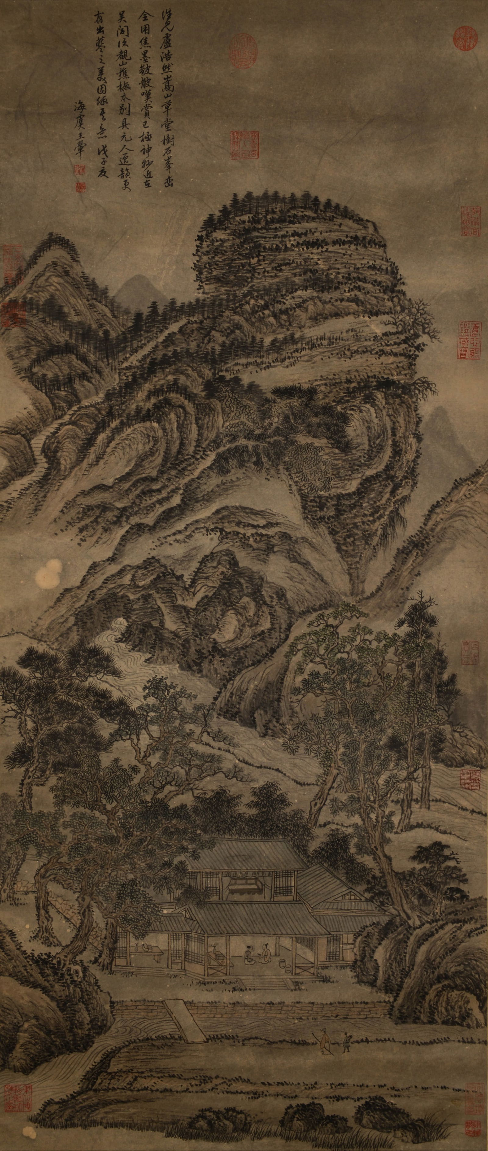 WANG HUI (1632–1717), ATTRIBUTED TO, LANDSCAPE: WANG HUI (1632–1717), ATTRIBUTED TO, LANDSCAPE Dimensions: Length: 139 cm (54.72 in.), Width: 58 cm (22.83 in.). All measurements are approximate. Any condition statement is given as a courtesy to a