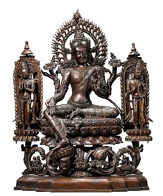 AN ALLOY COPPER INLAID WITH SILVER HIGH-GRADE GREEN TARA IN TIBET PARLA DYNASTY STYLE