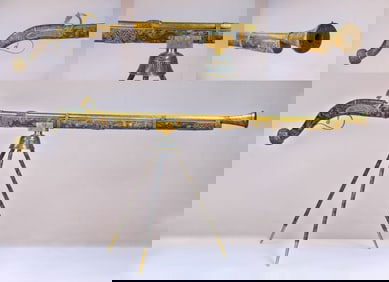 A COPPER-BODY CLOISONNé ENAMEL 'DRAGON' FIREARM