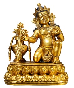A COPPER-GILT BUDDHA STATUE