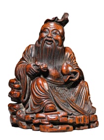 A BAMBOO CARVED FIGURES