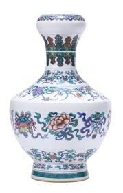 A DOUCAI 'EIGHT TREASURES AND INTERLOCKING CHRYSANTHEMUM' VASE