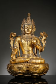 A COPPER-GILT WHITE TARA