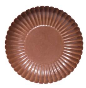 A BROWN GLAZED CHRYSANTHEMUM SHAPED DISH