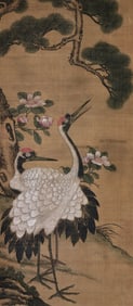 WANG YUAN (ACTIVE 14TH C.), ATTRIBUTED TO, PINE AND CRANE