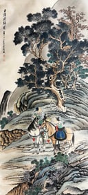 XU CAO (1898-1961), ATTRIBUTED TO, HORSEBACK TRAVELERS