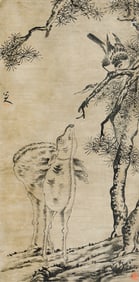 BADA SHANREN (1626-1705), ATTRIBUTED TO, PINE AND DEER