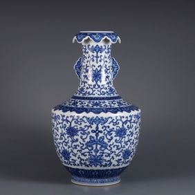 A BLUE AND WHITE 'AUSPICIOUS' VASE