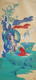 ZHANG DAQIAN (1899-1983), ATTRIBUTED TO, GUANYIN ON WATER