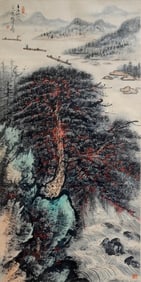 LI XIONGCAI (1910-2001), ATTRIBUTED TO, RAFTING ON SPRING RIVER