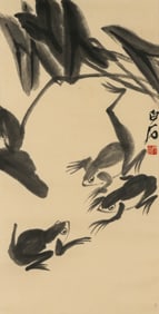 QI BAISHI (1864-1957), ATTRIBUTED TO, FROGS AT PLAY