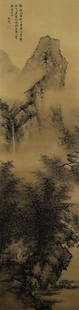 SHEN ZHOU (1427-1509), ATTRIBUTED TO, VISITING FRIENDS IN BAMBOO GROVE: SHEN ZHOU (1427-1509), ATTRIBUTED TO, VISITING FRIENDS IN BAMBOO GROVE Dimensions: Length: 119 cm (46.85 in.), Width: 29 cm (11.42 in.). All measurements are approximate.Any condition statement is giv