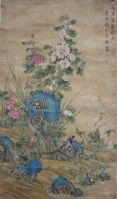 ZHAO WENSHU (1760-1820), ATTRIBUTED TO, FLOWERS AND BIRDS