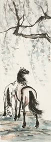 XU BEIHONG (1895-1953), ATTRIBUTED TO, TWO STEEDS UNDER WILLOW