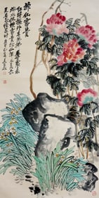 WU CHANGSHUO (1844-1927), ATTRIBUTED TO, IMMORTALS AND PROSPERITY