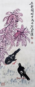 QI BAISHI (1864-1957), ATTRIBUTED TO, FLOWERS AND BIRDS