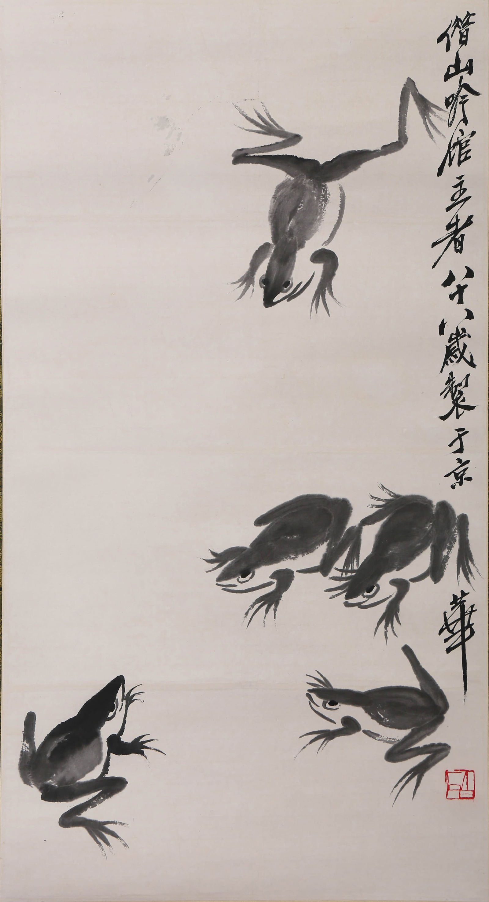 QI BAISHI (1864-1957), ATTRIBUTED TO, FROG: QI BAISHI (1864-1957), ATTRIBUTED TO, FROG Dimensions: Length: 66 cm (25.98 in.), Width: 35 cm (13.78 in.). All measurements are approximate.Any condition statement is given as a courtesy to a client,