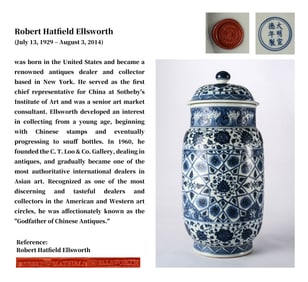 A BLUE AND WHITE 'GEOMETRIC FLOWERS' JAR