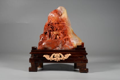 A SHOUSHAN STONE 'FIGURES' SCHOLAR'S ROCK