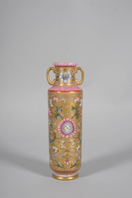 A GOLD-GROUND 'FLORAL'  VASE