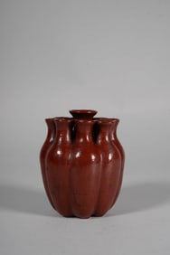 A PURPLE-GOLD GLAZED NINE-SPOUT VASE