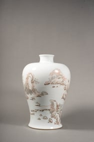 A GRISAILLE 'LANDSCAPE AND FIGURES' MEIPING