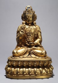 A GILT-BRONZE FIGURE OF A BODHISATTVA